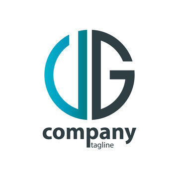 Initial Letter UG VG With Linked Circle Logo