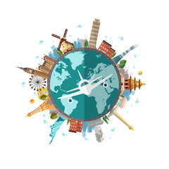 Image of Traveling flat illustration printed on Printed Glass Basin Splashbacks