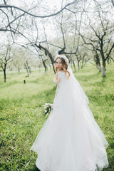 Pretty bride in the garden