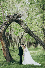 Young and happy couple on their wedding day