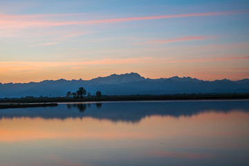 Campagna Novarese, le risaie e il Monte Rosa