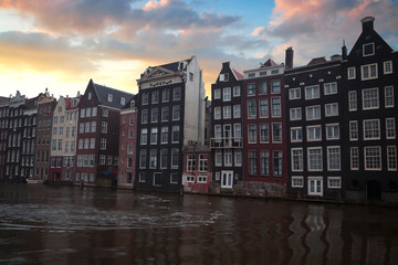 Traditional old buildings in Amsterdam