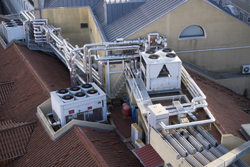 Air conditioning on top of building
