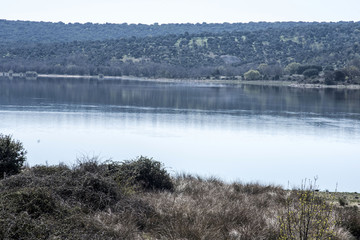 Embalse de Pedrezuela o El Vellón, situado en Guadalix de la Sierra. Comunidad de Madrid. España. 