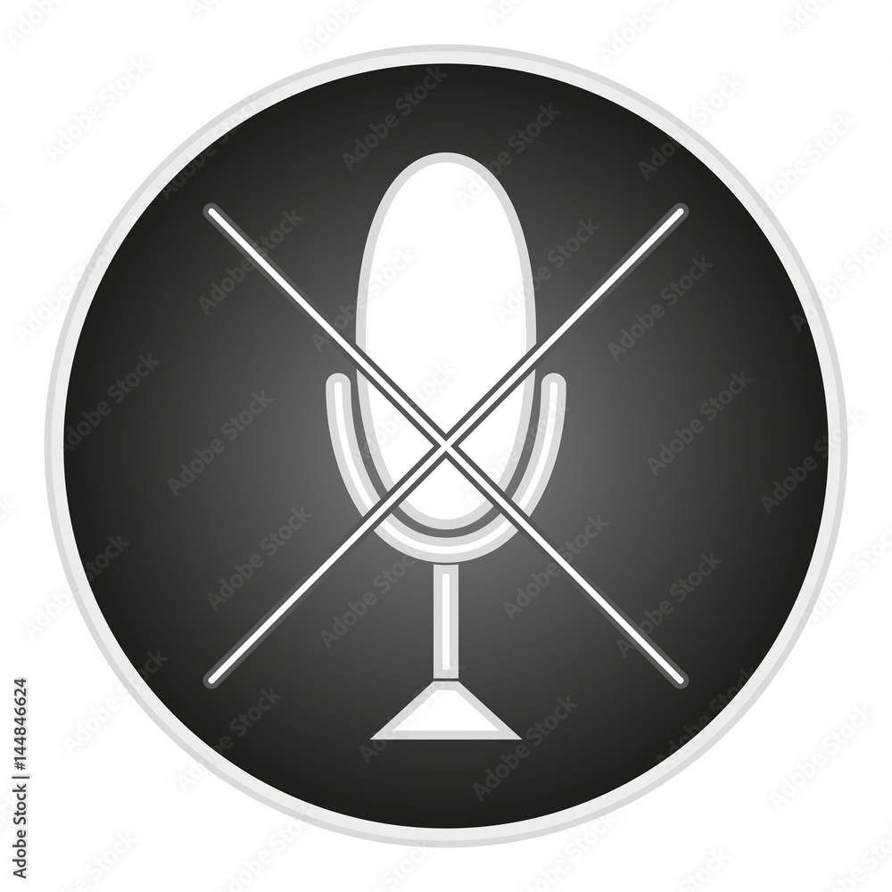 Poster vector image button with microphone