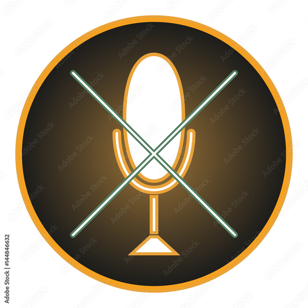 Poster vector image button with microphone