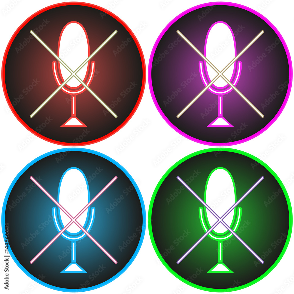 Poster vector image button with microphone