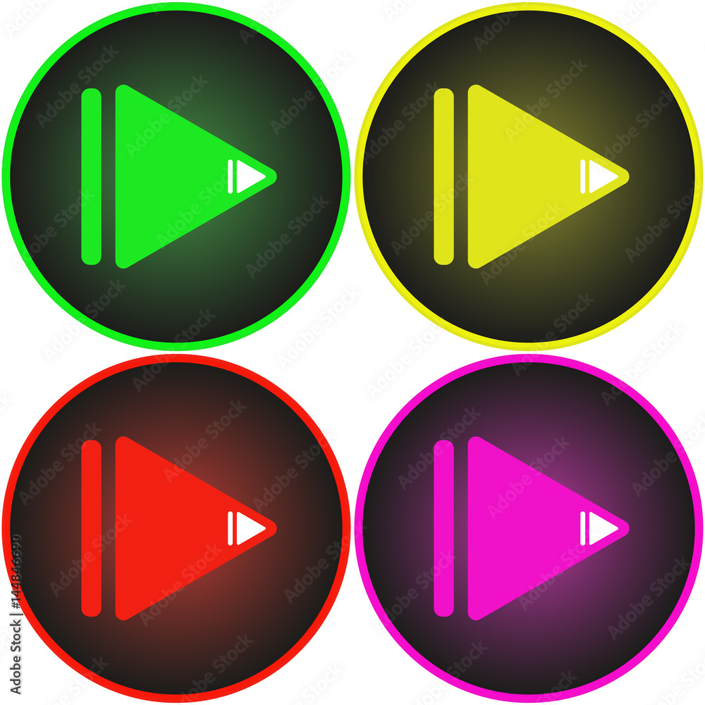 Aufkleber vector flat image of buttons with arrow