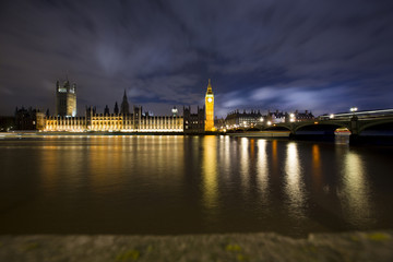 Obraz premium Big Ben and House of Parliament, London, UK. Nocturne image.