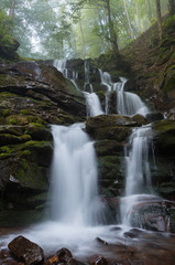 Fototapeta na wymiar Shypit waterfall in Carpathian mountains