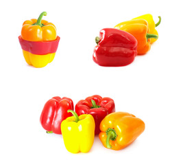 Colored paprika (pepper) isolated on a white background