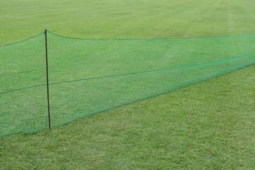 Fototapeta premium 少年野球の防球フェンスネットと芝生