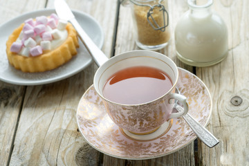 old school style tea at five afternoon service set cake sweet traditional table hotel cheesecake sugar pot china cup