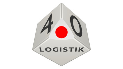 Industrie 4.0, 3D Text auf Würfel