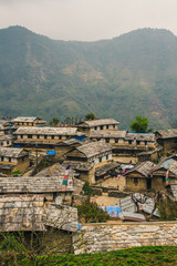View overlooking the village of Ghandruk in the Annapurna region, Nepal.