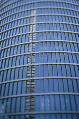 Modern glass silhouettes of skyscrapers in the city. Madrid.