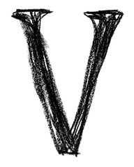 Handwritten sketch black Letter V