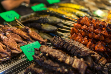 Street food in Thai hawker stall