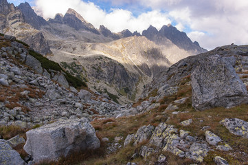 Obraz premium Raw mountain rock landscape in the High Tatras. Slovakia.