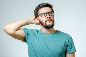 Portrait of a young serious man