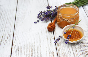 Honey and lavender flowers