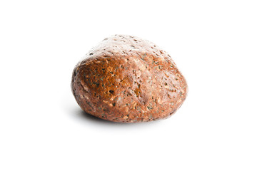 wet sea stone isolated on white background