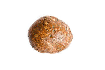 wet sea stone isolated on white background