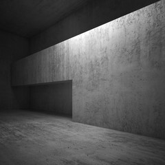 Doorway in concrete wall, square 3d render