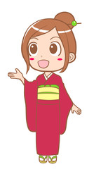  Woman wearing a kimono-Guide2