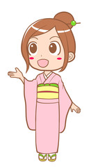  Woman wearing a kimono-Guide