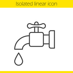 Water faucet linear icon