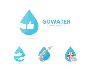 Vector of oil and like logo combination. Drop and best symbol or icon. Unique water and aqua logotype design template.