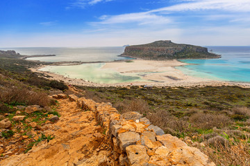 Beautiful Balos beach on Crete, Greece