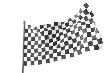 Fototapeta premium Checkered Flags. Racing flag, 3d rendering isolated on white