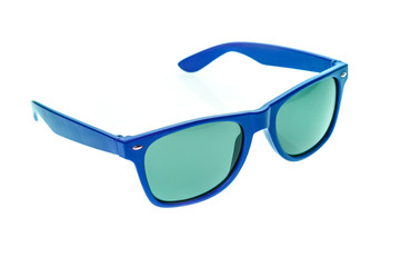 Color Children sunglasses, sun shades or spectacles isolated on white background.