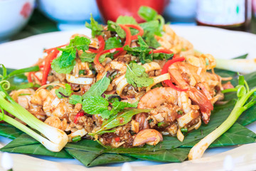 Banana blossom salad with shrimp