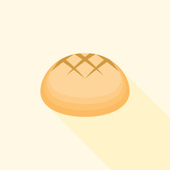 Bun icon for bakery product logo, flat design