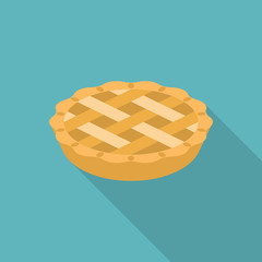 Apple or pumpkin pie in flat design