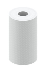 Paper roll for POS printer template isolated on white background vector illustration.