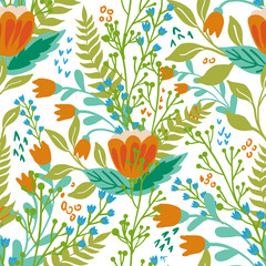 Beautiful floral seamless pattern in gentle colors. Bright illustration, can be used for creating card, invitation card for wedding,wallpaper and textile
