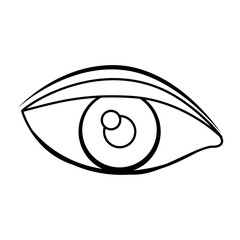 silhouette drawing of eye with eyebrow vector illustration
