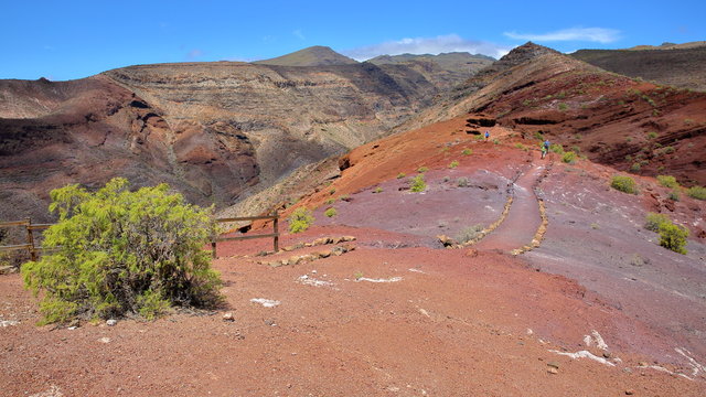 ALAJERO, LA GOMERA, SPAIN: View of a colorful landscape near Alajero from the hiking trail Sendera Quise 