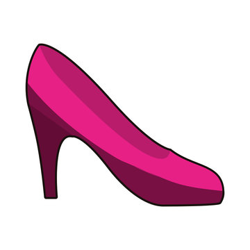 recommend clip art: colorful silhouette of high heel fuchsia shoe vector illustration