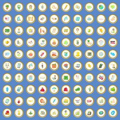 100 sales icons set cartoon vector