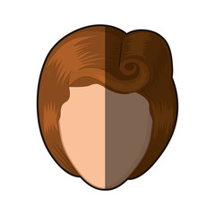 colorful shading realistic faceless woman with eighties hairstyle vector illustration