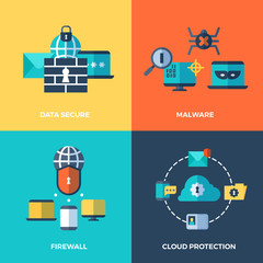 Network security, data protection vector concepts set