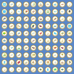 100 vehicle icons set cartoon vector