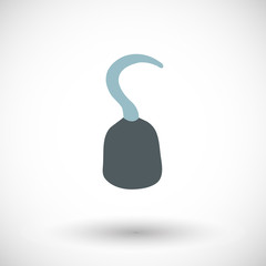 Hand hook pirate flat vector icon