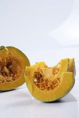 Sweet orange pumpkin isolated on white.