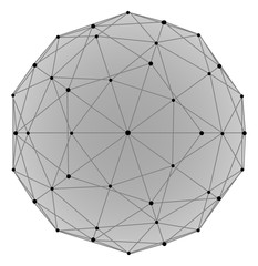 Obraz premium Wireframe Illustrated Sphere with Connected Lines and Dots 